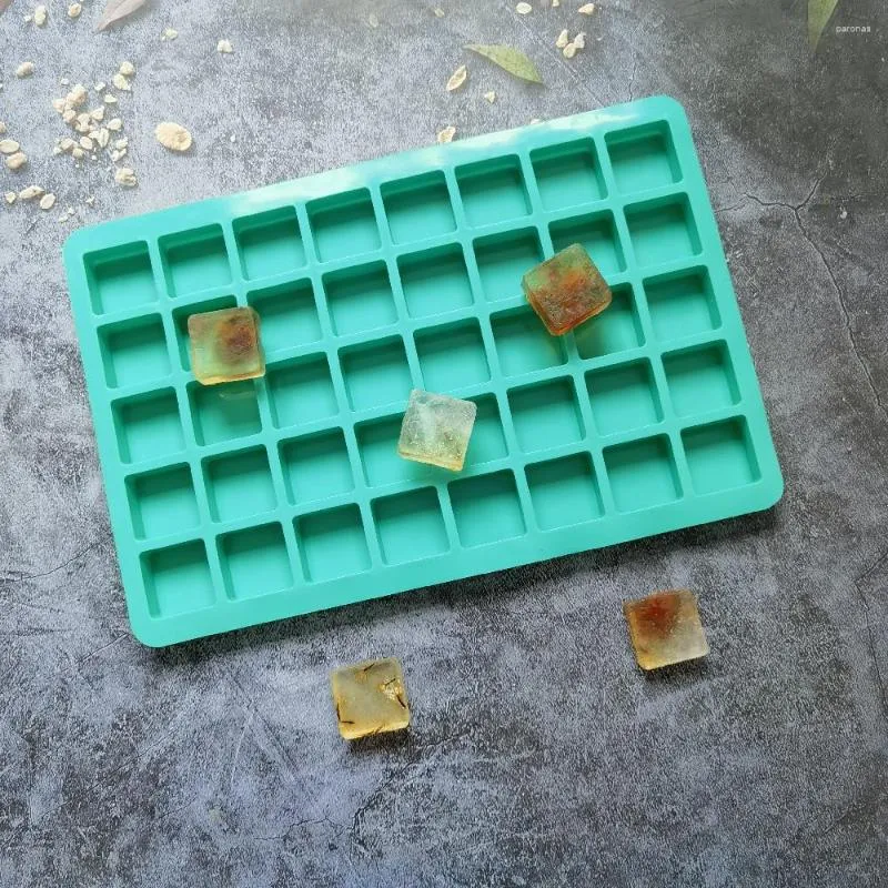 Baking Moulds 40 Grid Mini Ice Cubes Silicone Tray Foldable Mold Breaker Small Square Maker