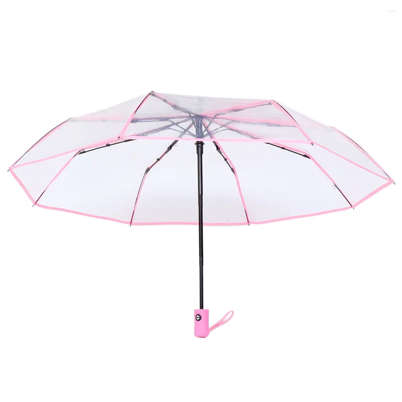 Paraplu's vouwen paraplu voor buiten volledig automatisch drievoudige transparant duidelijke regenachtige dag statief