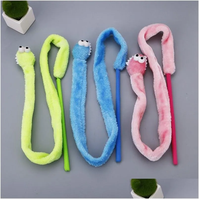 Cat Toys Cartoon Lovely Cats Interactive Stick With Sound Box Snake Mint Tease Sticks Comfortable Plush Play Creative 5 8Wt B Drop D Dh7Ub