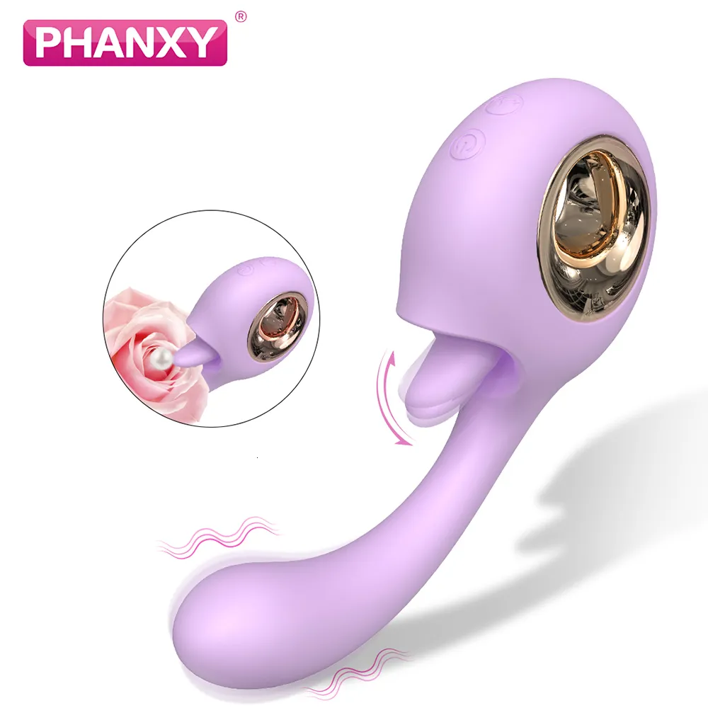 Vibratörler dişi vibratör 2 in 1 yalama makinesi klitoris stimülatörü g nokta güçlü yapay penis değnek mastürbator kadın oyuncaklar yetişkinler 18 l230714