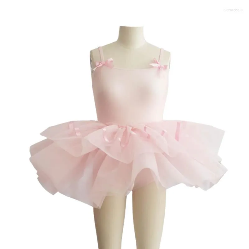 Vêtements de scène Costumes de danse Tutus de Ballet classique pour enfants Giselle ballerines Femme vêtements justaucorps de gymnastique rose