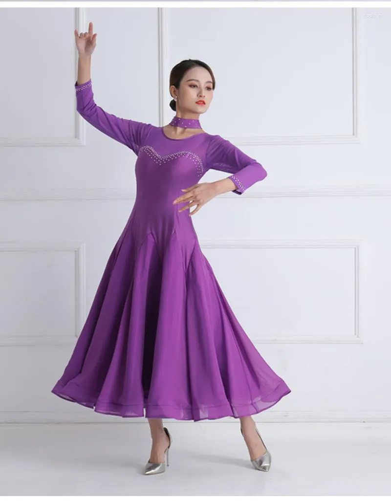 Flowy Pleated Skirt Ballroom Smooth Dress PCWB190101 | International  Ballroom