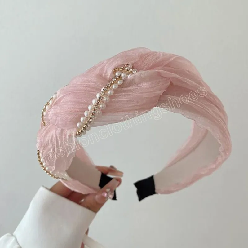 Mode Hoofdband Voor Vrouwen Handgemaakte Gevlochten Tulband Shining Strass Ster Haarband Casual Haaraccessoires