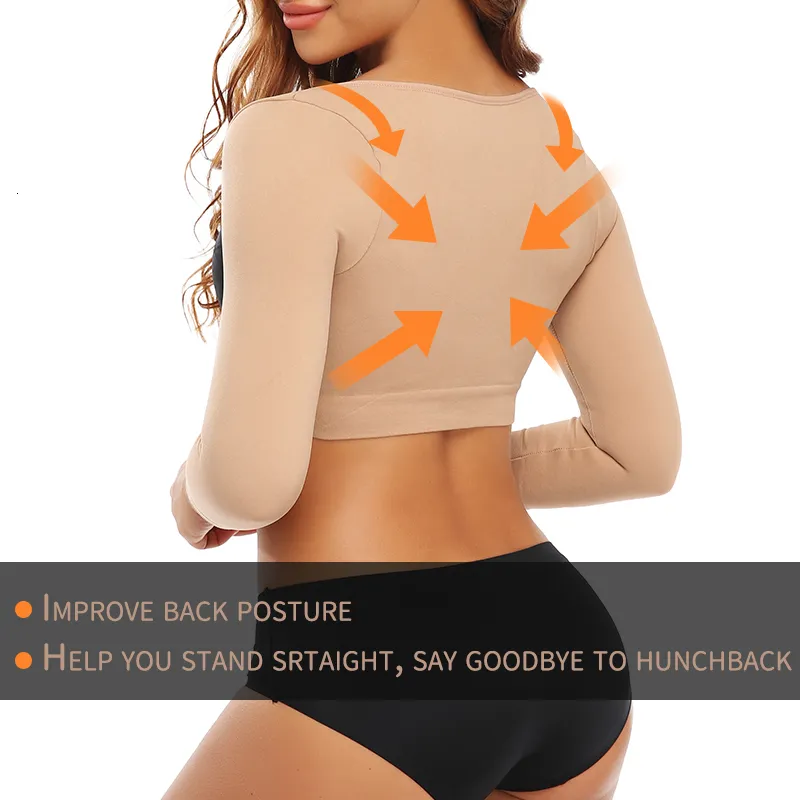 Women Upper Arm Shaper Compression Bust Shaper Bra Slimming Crop Tops  Shapewear Vest Posture Corrector Body Shaper