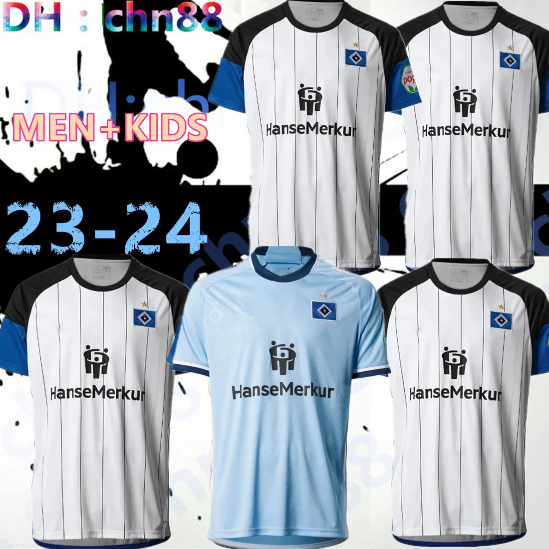 23 24 Hamburger SV Camisas De Futebol VAGNOMAN ONANA LEIBOLD REIS KITTEL  GLATZEL DUDZIAK 23 2024 HSV Homens Kit Infantil Camisas De Futebol Uniformes  De $73,44