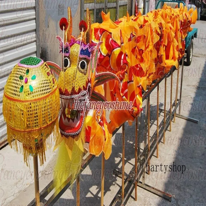 Dragon Costume Giallo taglia 6 # 5 5m kid folk SILK parad smart china Mascot Performance decor gioco sport Ornamen Toy holiday Christm313y