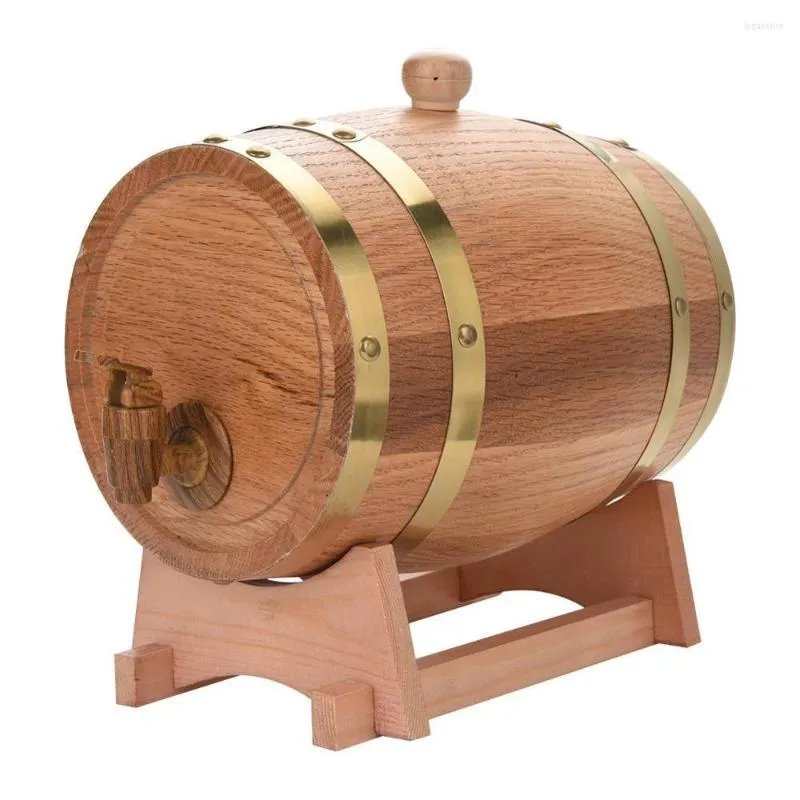 1.5L/3L Oak Barrel Beer Brewing Keg Wine For Whiskey Rum Port Decorative El Restaurant Display