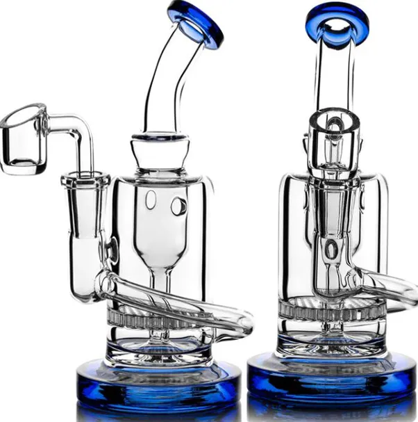 7.1 pouces recycleur plates-formes pétrolières Bong narguilés percolateur conduites d'eau fumée épaisse verre eau Bongs avec 10mm Banger