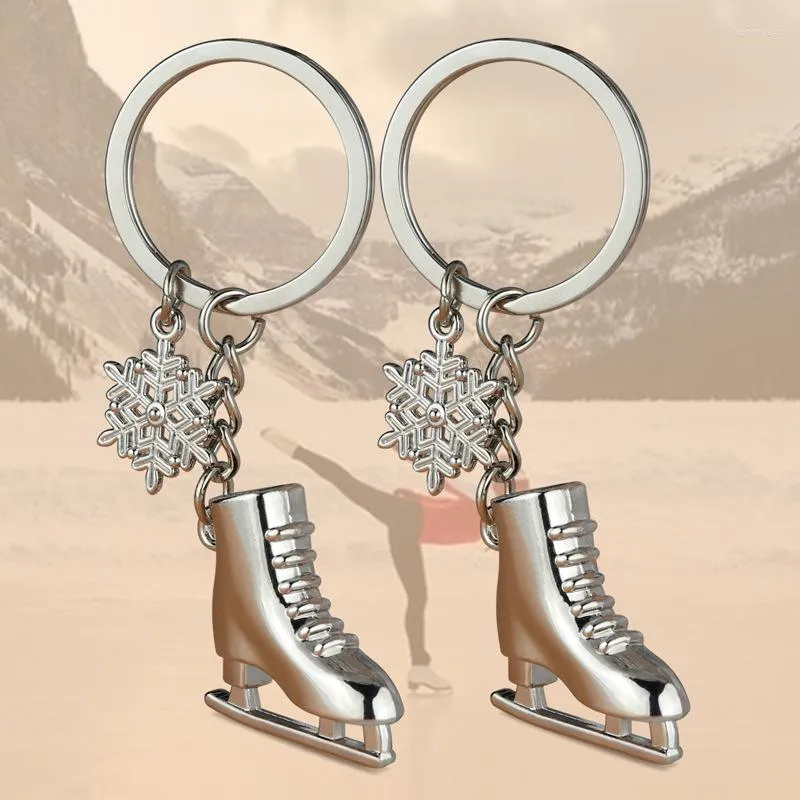 Porte-clés patins d'hiver porte-clés voiture Skate boucle porte-clés chaussures flocon de neige jeux Promotion cadeau commémoratif