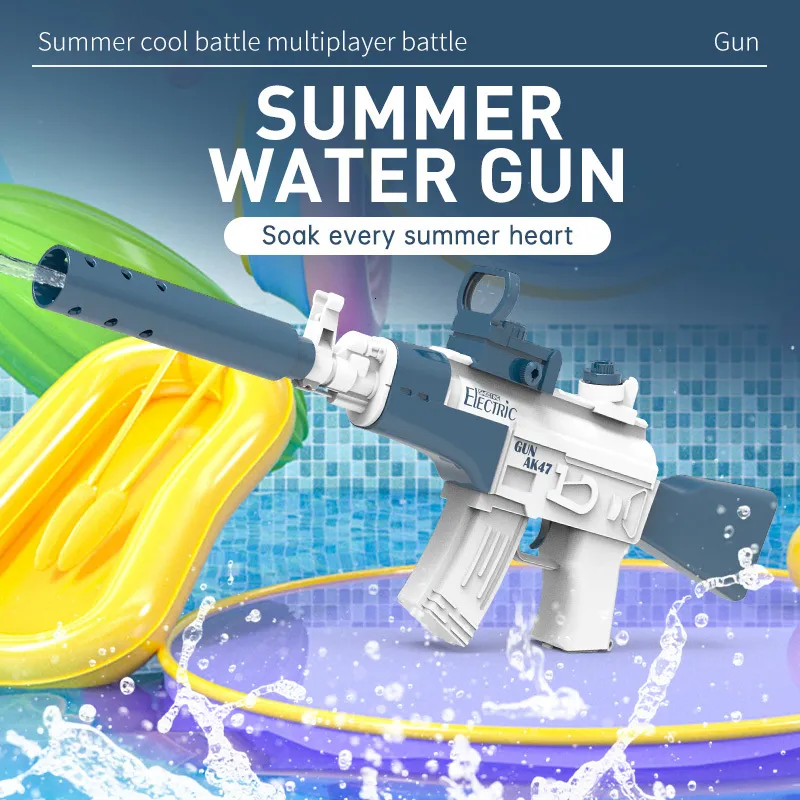 Plack Play Water Fun Children AK47 Electric Repeater Gun Acargowalne 230714