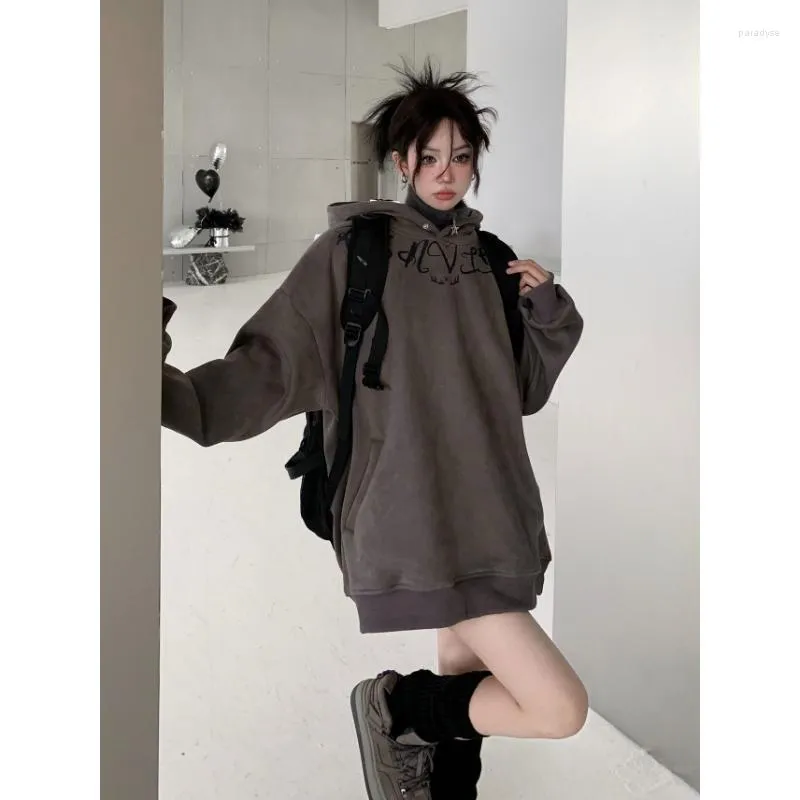 Deeptown Gothic Y2K Womens Graphic Baggy Hoodie Vintage Oversized