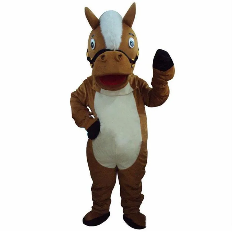 2019 factory Professional New Brown Horse Mascot Costume Adult Size Fancy Dress 222v