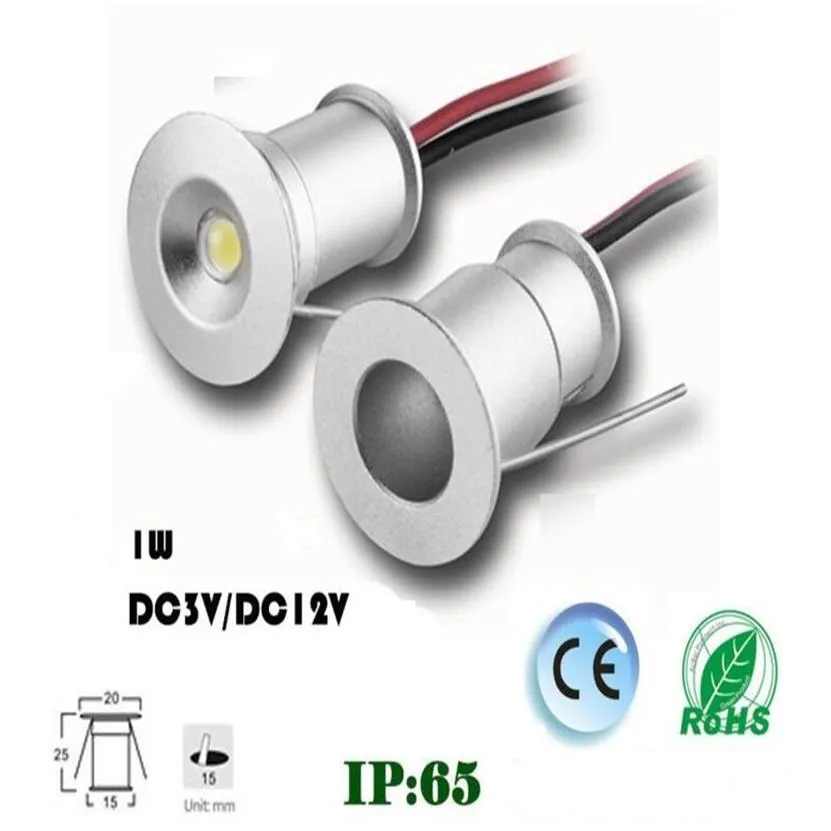 DHL 9PCS 1W 15mm Mini LED Downlight LED Unter Schrank Licht Treppen Lichter Mini Einbaustrahler Weiß rot Blau Grün2239