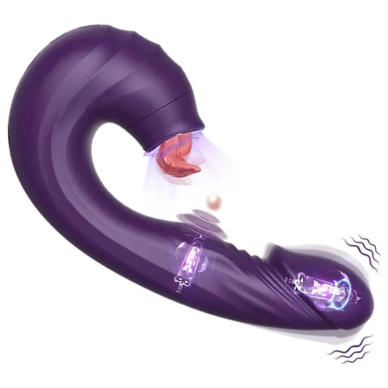 Vibratoren Lecken Vibrator Flattern Vagina G-punkt Massagegerät Klitoris Nippel Anal Stimulator Vibrierender Realistischer Dildo Für Frauen Sex Spielzeug 230714