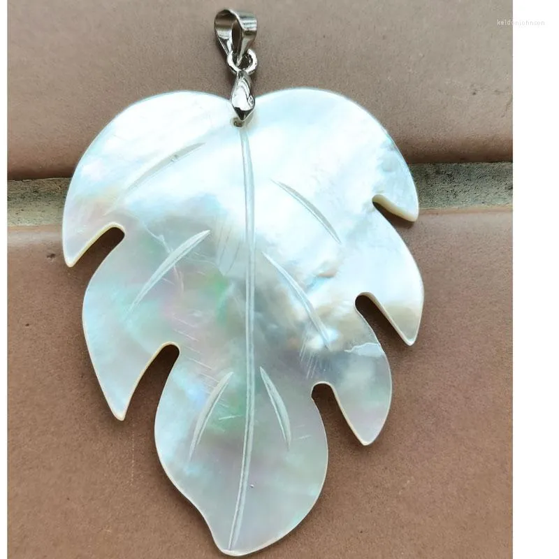 Подвесные ожерелья белая мать жемчужной раковины листья бисера 1 шт. D3712