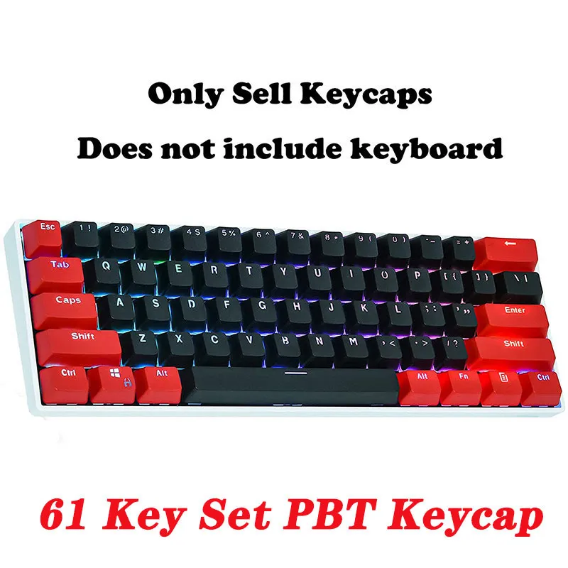 Tastiere 61 Key Set PBT Keycaps Ansi 60% Computer Gamer Tastiera meccanica Cap Retroilluminazione OEM Miami DOLCH GK61 SK61 Anne pro 2 RK61 K617 230715