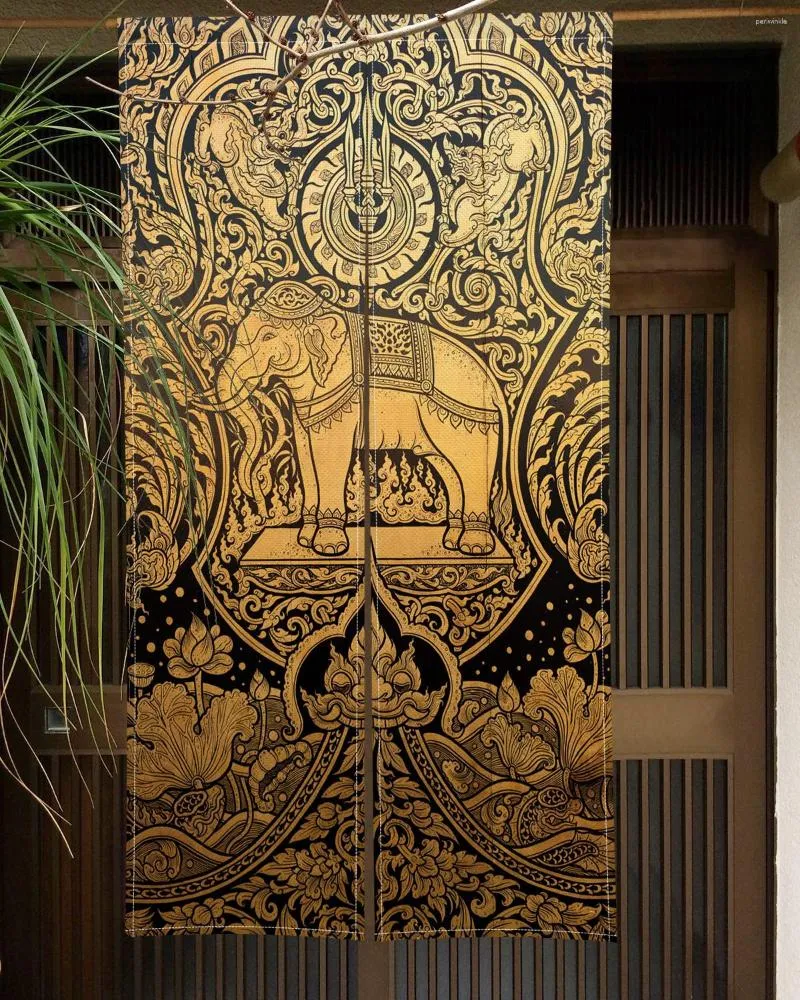 Tenda Boemia Porta Porta Curatin Buddismo Elefante Pittura Giappone Partizione Cucina Camera da letto Decorazione Mezza