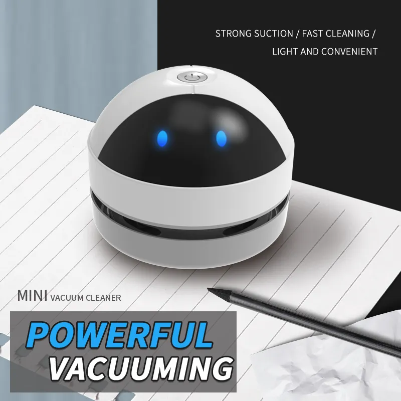 Lint Removers Cute Robot Desktop Vacuum Cleaner USB Keyboard Eraser Pencil Shavings Mini Handheld Portable 230714