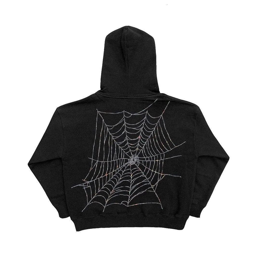 Sweat à Capuche Zippé Tinetill - Style Y2K Gothique Spider Grunge Homme/Femme
