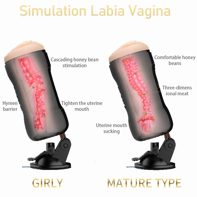 Masturbatori Real Sex Hine per uomini Masturbazione maschile Tazza rotante con aspirazione a mano libera Aldult 230714_voghion.com