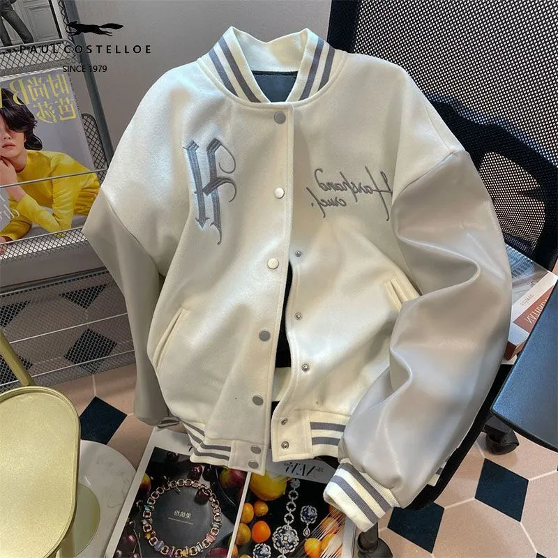 Women's Jackets Stitching baseball jacket male and female couples with the same style 2023 spring autumn brand hiphop motorcycle 230714
