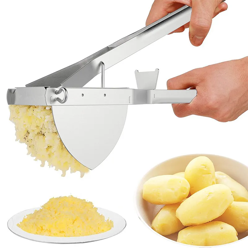 Fruit Vegetable Tools LMETJMA Potato Ricer Stainless Steel Potato Masher Heavy Duty Potato Ricer Masher For Baby Food Fruit Vegetable Juicer KC0154 230714