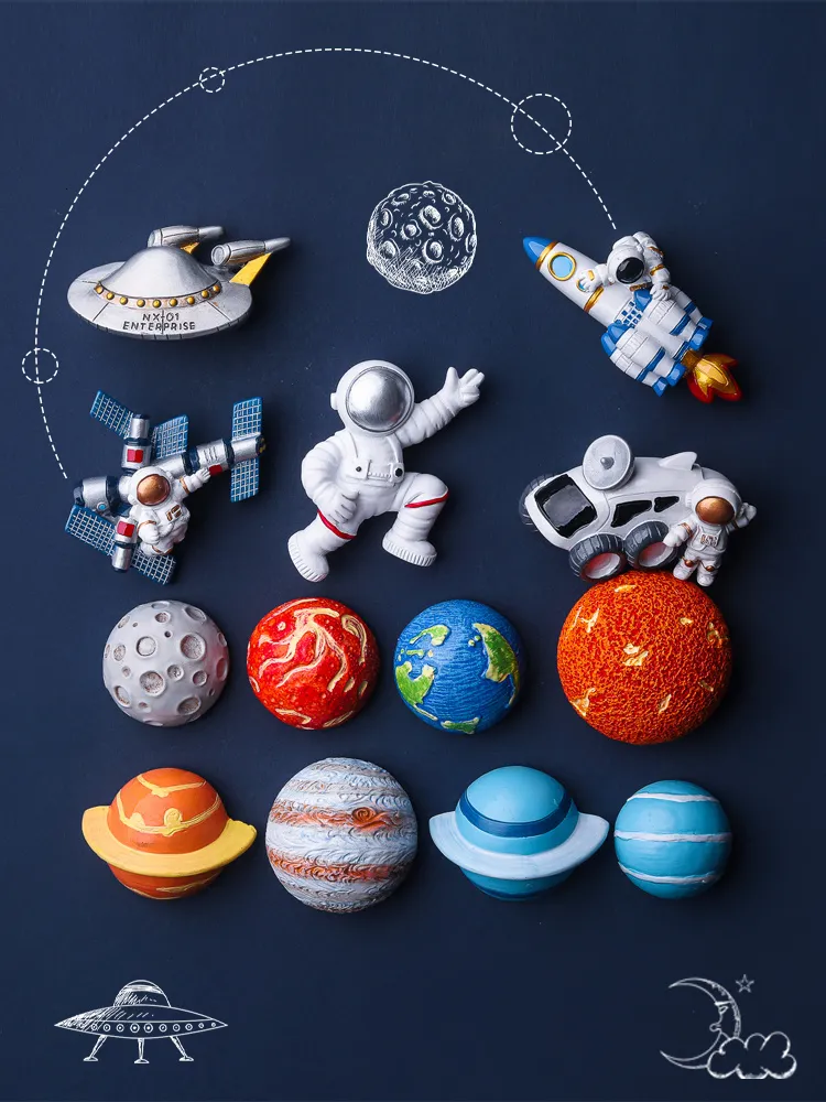 Fridge Magnets Happy Planet Series Refrigerator Stickers Magnetic Suction  Space Astronaut Alien Message Board Net Red Decoration 230714 From 28,79 €