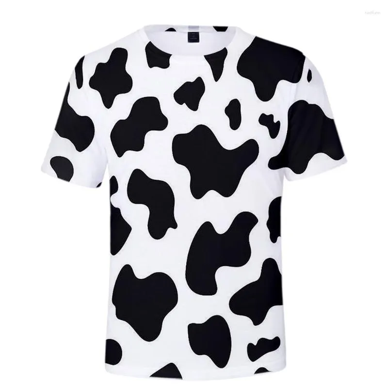 Men's T Shirts Funny Dairy Cow Pattern Shirt Cartoon Child T-shirt Casual Kids Summer Short Sleeve Tee Personality Tops