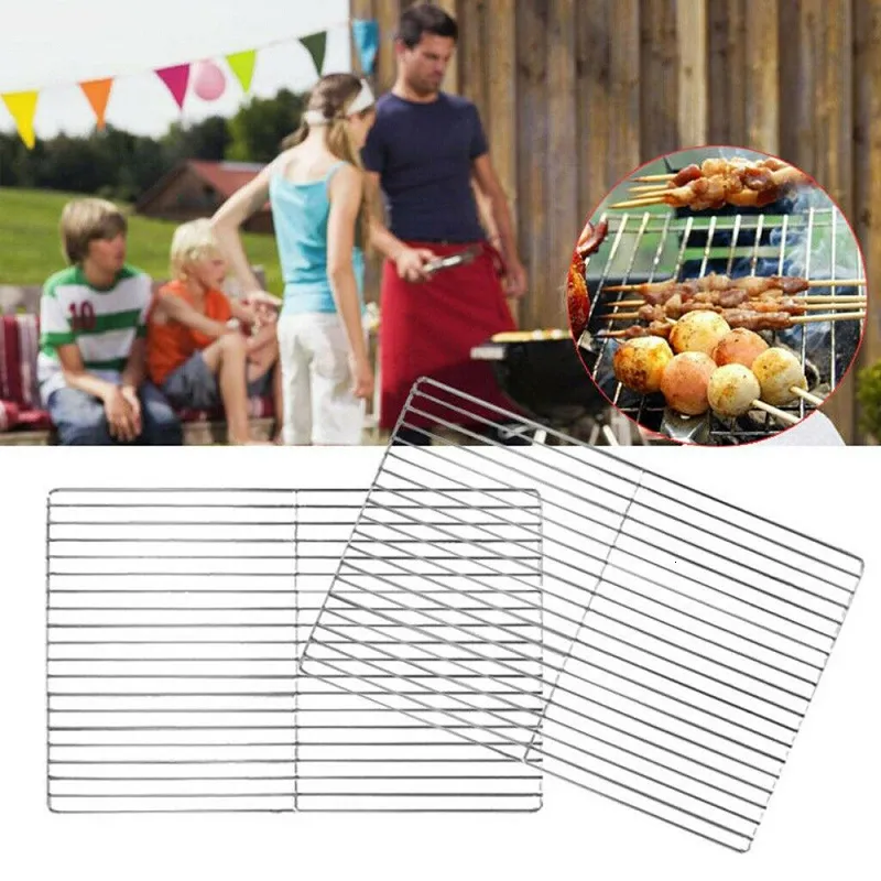 Outils de barbecue Accessoires Barbecue Barbecue Grill Net Grille En Acier Inoxydable Grille De Remplacement Pour Camping Maison Camping En Plein Air Barbecue Accessoires outil 230715