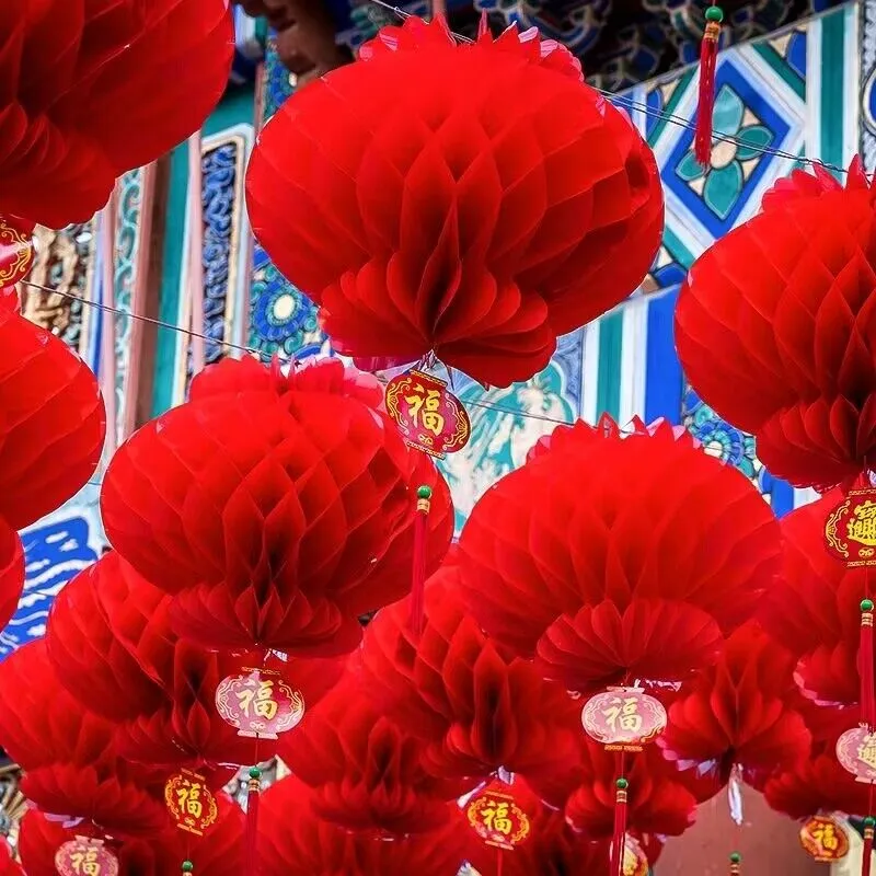 26 cm dia party dekoration kinesisk traditionell festlig röd papper lyktor för födelsedagsbröllop hängande förnödenheter