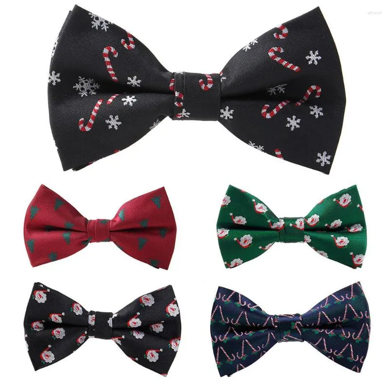Bow Ties GUSLESON Christmas For Men Snow Man Tree Pattern Festival Theme Bowties Cravat Fashion Casual Bowknot Gifts