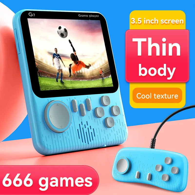 Portable Game Players G7 Handheld Game Console 3.5inch Screen 666 in 1 Mini Ultra-Thin Student Card Machine Portable Retro Nostalgic Games Console 230715