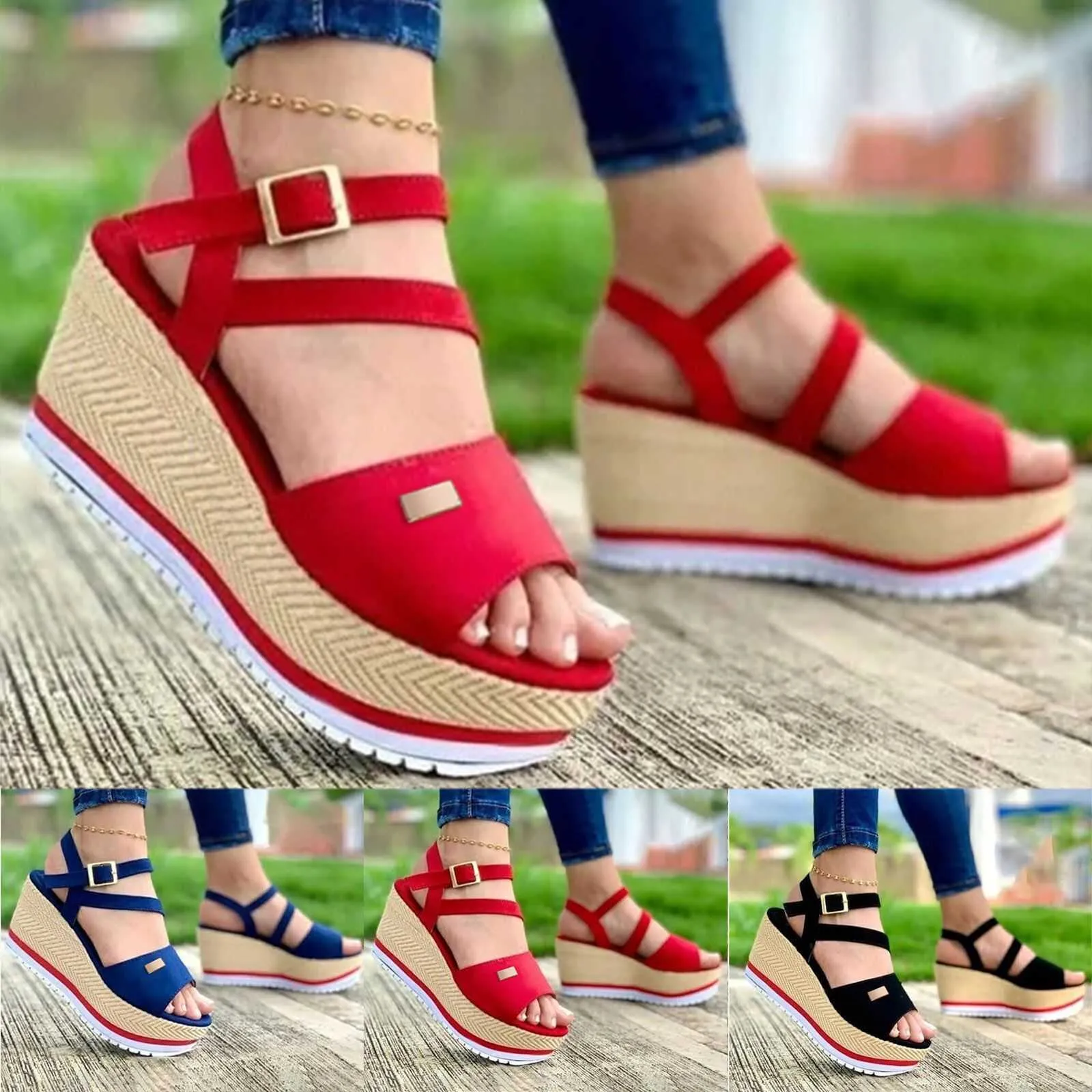 Wedges Sandals Women Summer 2023 New Women's Platform Trifle Roman Shoes Plus-size T230715