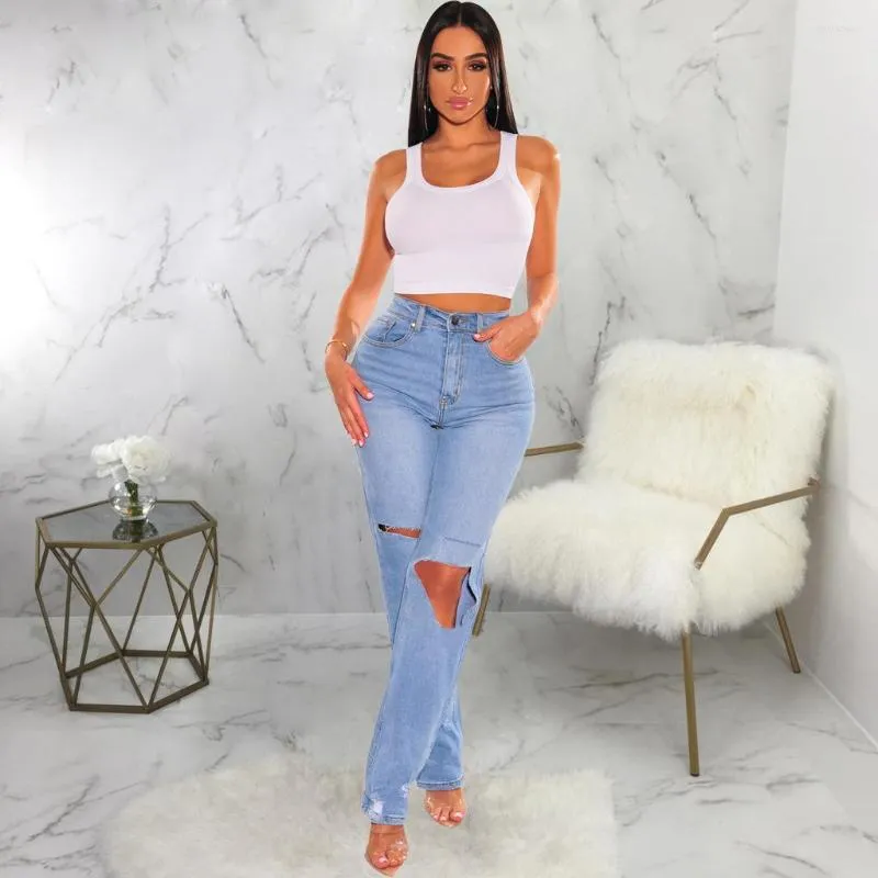 Jeans pour femmes 2023 concepteur de luxe jeune Sexy quotidien doux évider Denim solide taille haute femmes Long pantalon crayon maigre