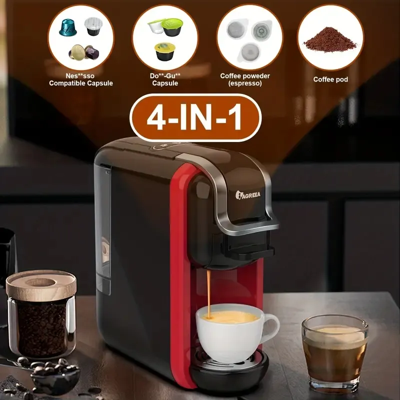 Pod Coffee Maker Single Serve, HiBREW 5-in-1 Espresso Machine for Pods, K- cup*/Nes* Original/DG*/ESE Pod/Espresso Powder Compatible, Cold/Hot Mode,  20 oz Removable Reservoir, LED Bars Indicator, 19Bar 