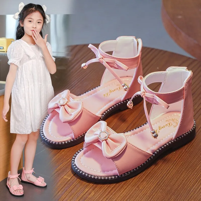 Sandales filles été 2023 mode princesse chaussures grands enfants petit bébé à bout ouvert 230714