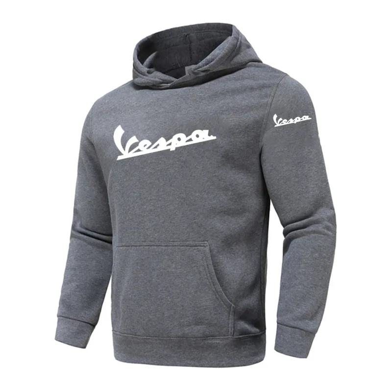 2021 Vespa automne hiver nouveaux hommes micro-étiquette à capuche mode décontracté rue vêtements de sport survêtement hommes à capuche asiatique taille S