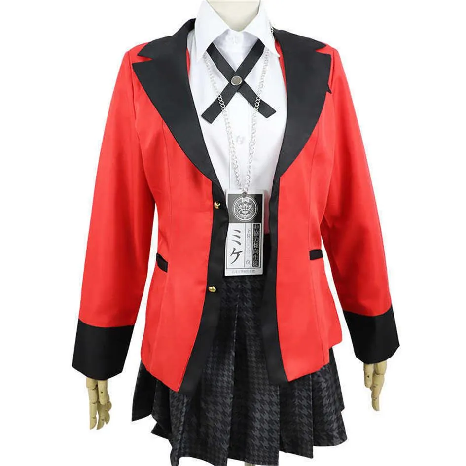 Carnevale Kakegurui Jabami Yumeko Yomoduki Runa Costume Cosplay Donne Cappotto Parrucca Halloween Adulto Kid Girl Y0913218T