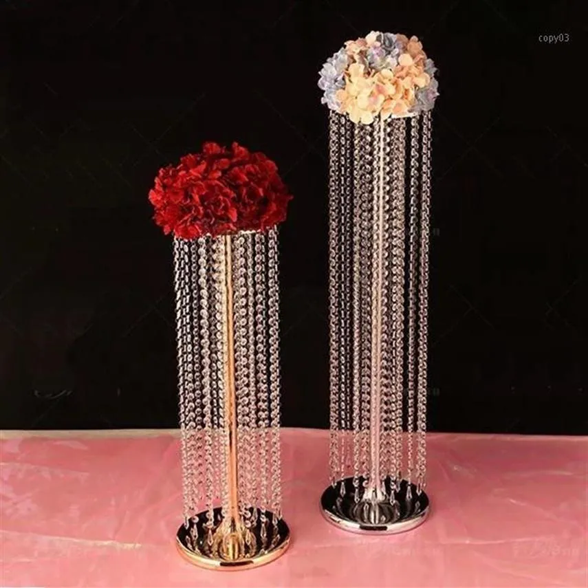 Décoration de fête supports de fleurs en cristal lustre acrylique Vase de mariage Table d'événement pièce maîtresse route plomb 1405265Y