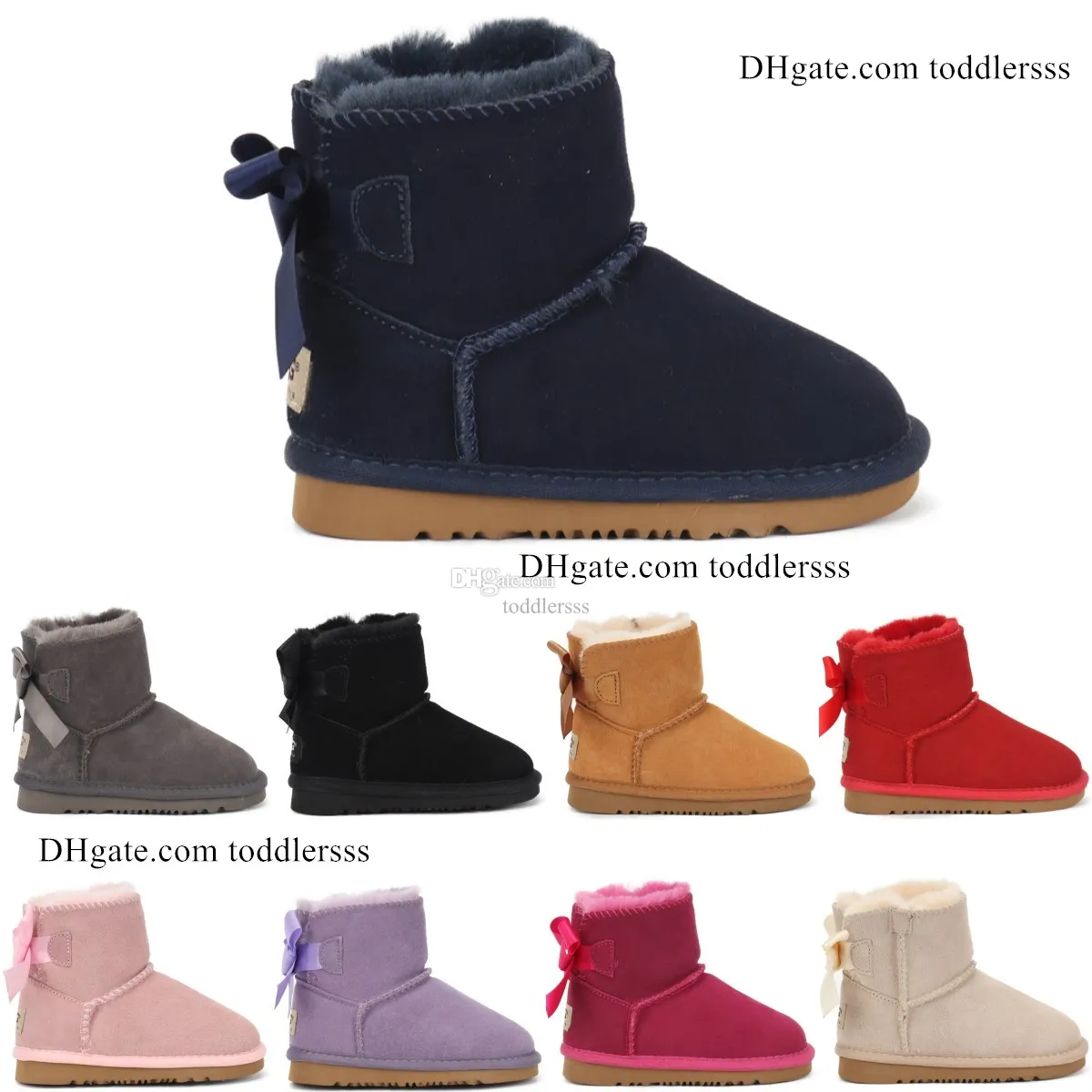 Kids Mini Bow Toddler Boots Australie Girls Booties Children Designer Classic Winter Snow Boot Baby Kid Youth Sneakers Bailey Australia Chestnut Shoes