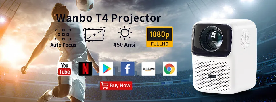 Wanbo T6 Max Android 9 Proyector LED portátil inteligente