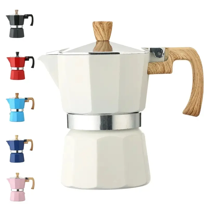 Klassieke Stovetop Espresso Maker voor geweldige gearomatiseerde sterke espresso, klassieke Italiaanse stijl 6 Cup Moka Pot