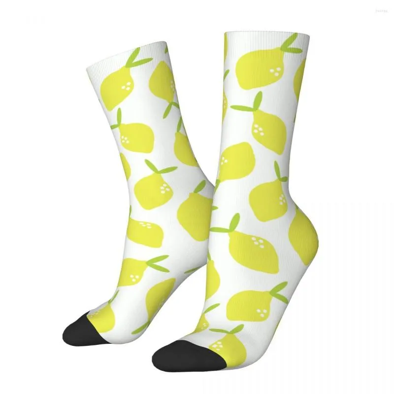 Calcetines de hombre Cool Lemon Flower Baloncesto Fruta Poliéster Largo para Mujeres Hombres Transpirable