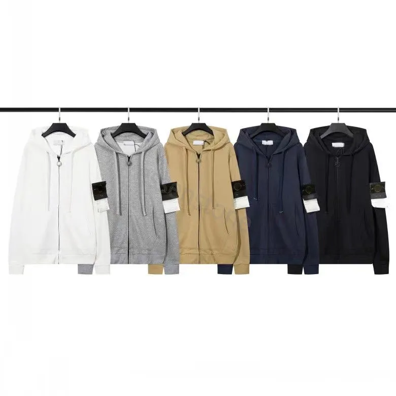 Designer Mens Stone Sweat à capuche Crewneck Hommes Îles Zipper Veste Candy Hoody Casual Manches Longues Marque Lettre Mode Stoneislands Sweats à capuche