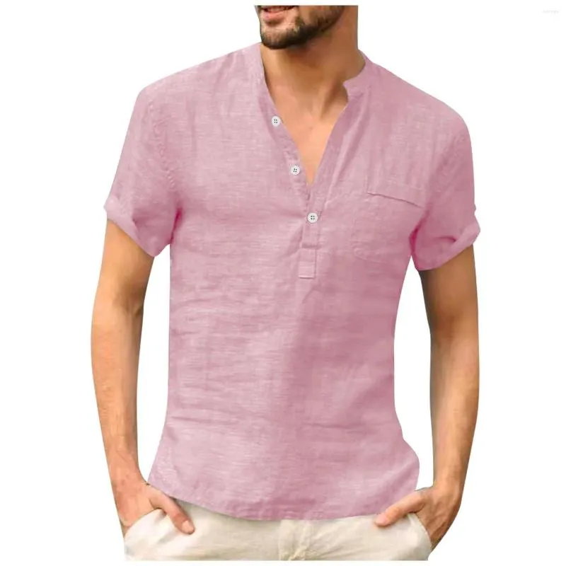 Chemises décontractées pour hommes Vintage ethnique pour hommes 2023 été chemise hawaïenne concepteur coton lin à manches courtes Blouses amples