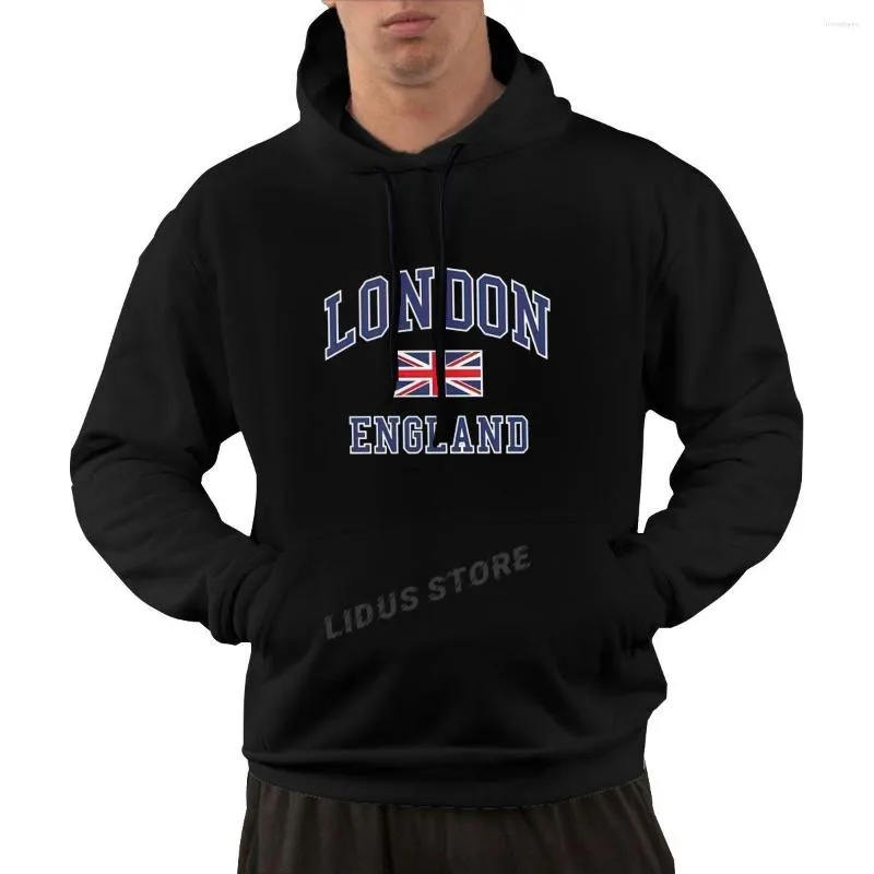 Men's Hoodies Fashion Spourture I Love London Anglia Flag Union Jack Bluza Harajuku Streetwear Cotton Men's Graphics