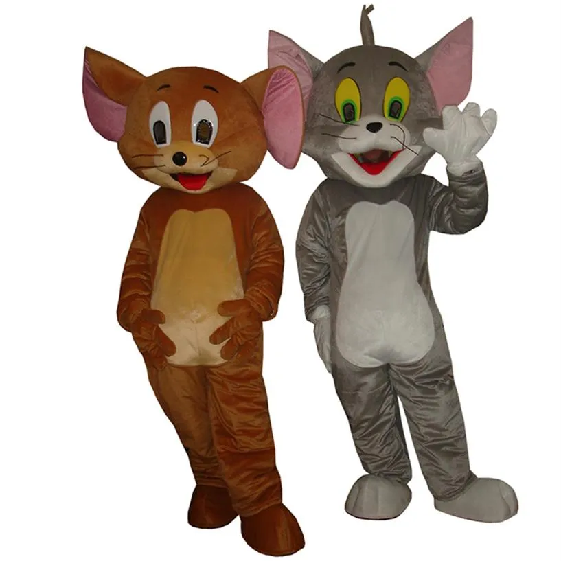Traje de Mascote Tom e Jerry junto com parte inferior para festa de Halloween de animais adultos 220Q