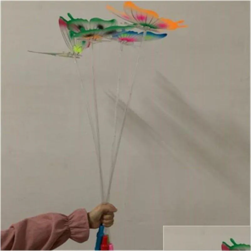 Party Favor Led Butterfly Light Sticks Lysande Fairy Wing Wand Stick Evening Toys ADT Child Usef Wholesale 3 9HC H1 Drop Delivery H Dhtuk