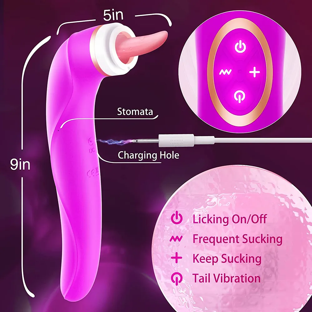 Wibratory ssące cipkę, dildo, wibrator, zabawki erotyczne dla kobiet, lizanie języka, stymulator łechtaczki, masturbacja sutków_voghion.com