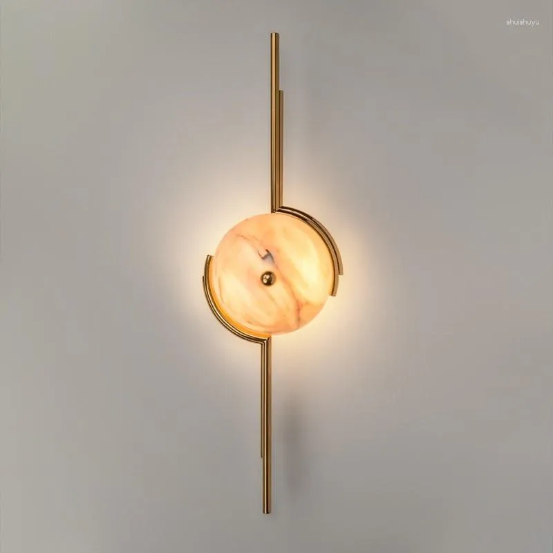 Wandlamp Gouden Kunst Marmer Scandinavische Stijl Modern Gepersonaliseerde Schotse El Slaapkamer Bedhoofd Woonkamer Decoratief Licht